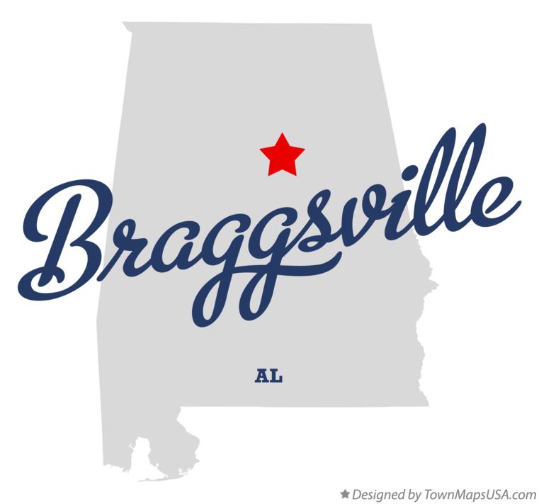 Map of Braggsville Alabama AL