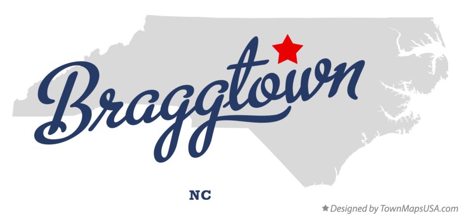 Map of Braggtown North Carolina NC