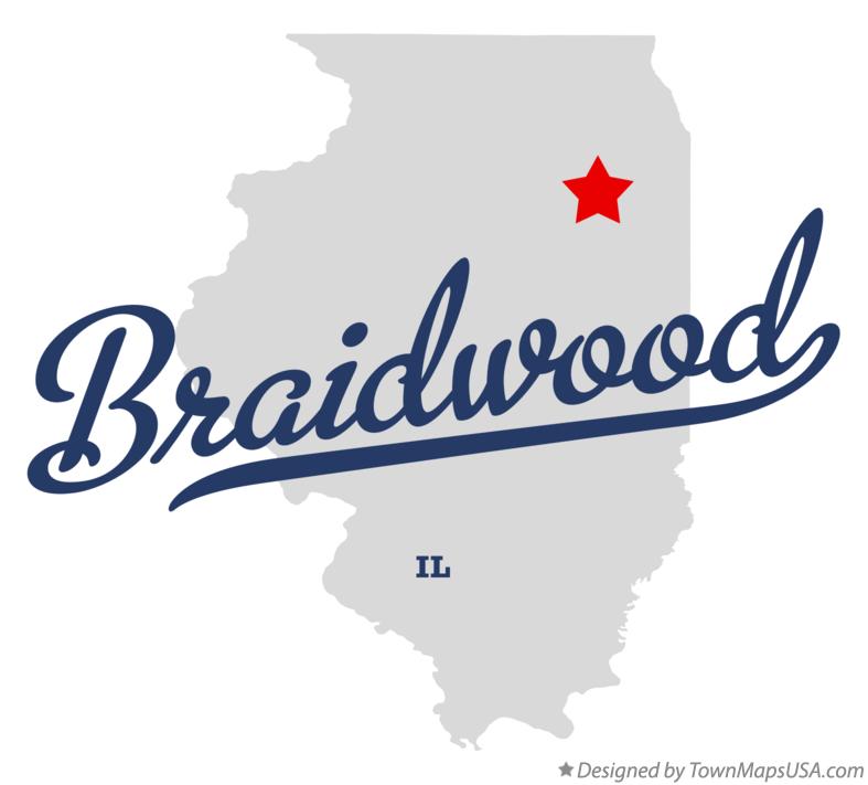 Map of Braidwood Illinois IL