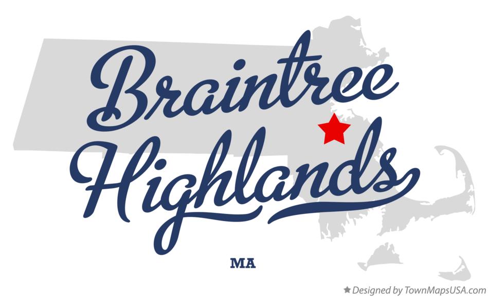 Map of Braintree Highlands Massachusetts MA