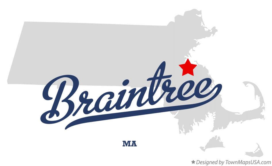 Map of Braintree Massachusetts MA