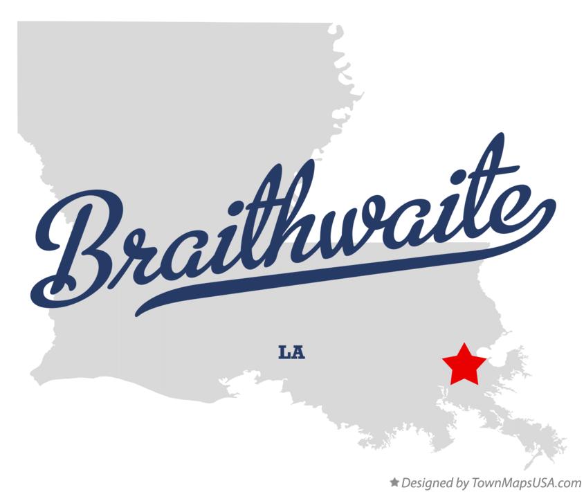 Map of Braithwaite Louisiana LA