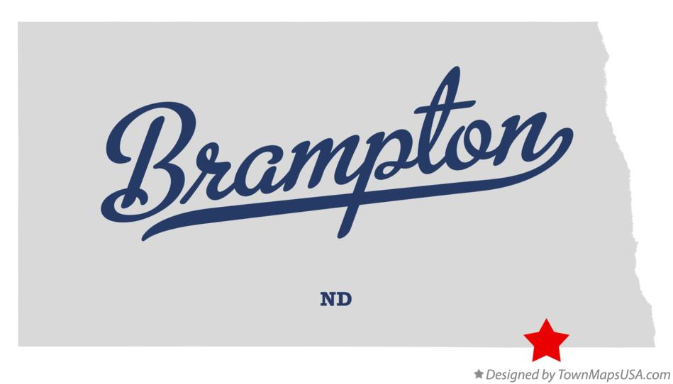 Map of Brampton North Dakota ND