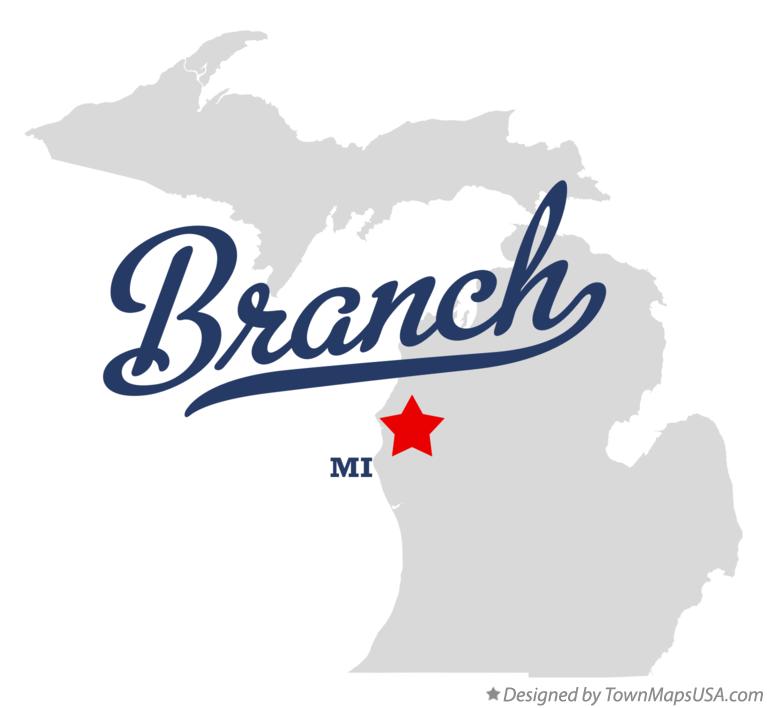 Map of Branch Michigan MI