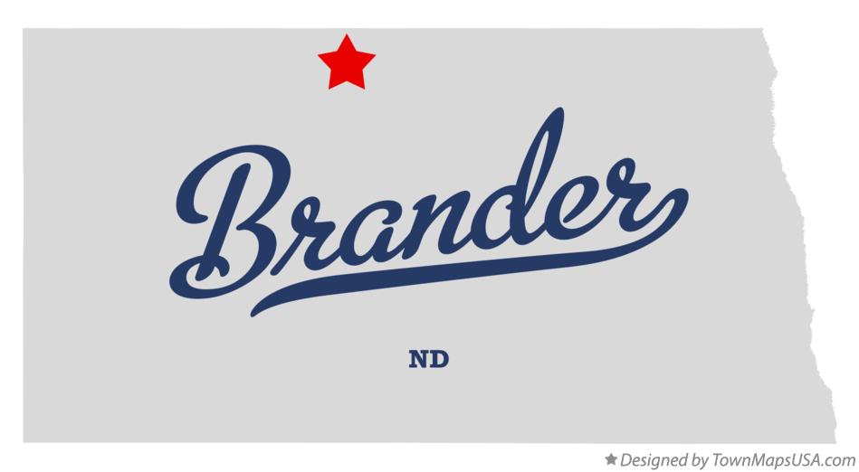 Map of Brander North Dakota ND