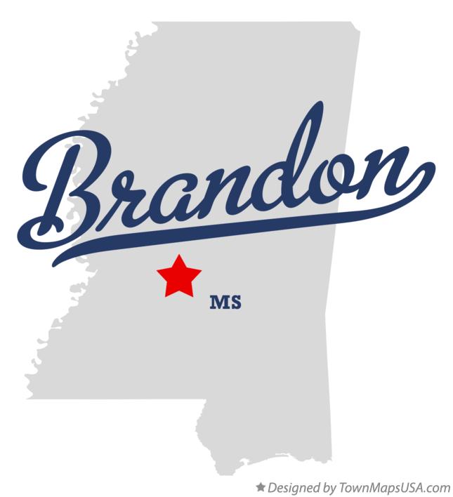 Map of Brandon Mississippi MS