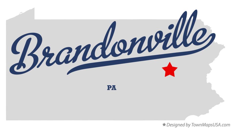 Map of Brandonville Pennsylvania PA