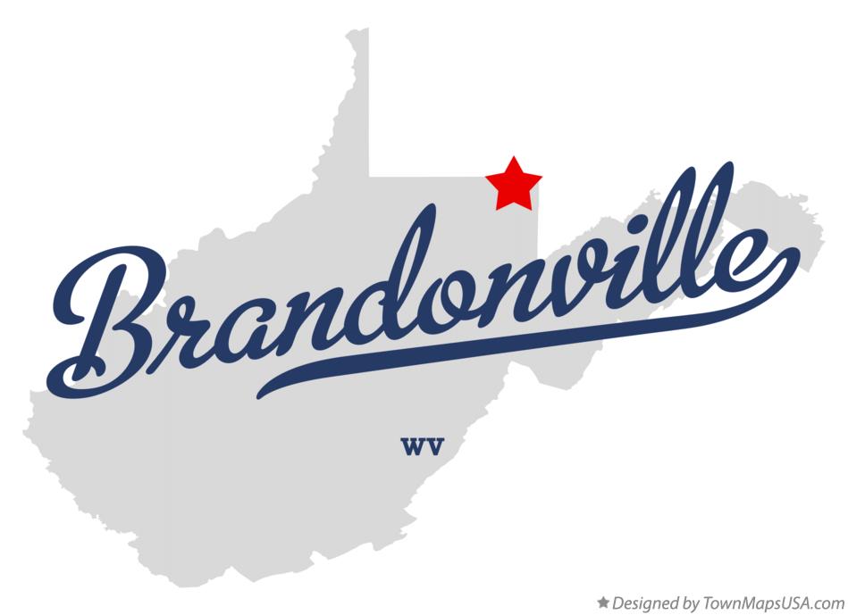 Map of Brandonville West Virginia WV