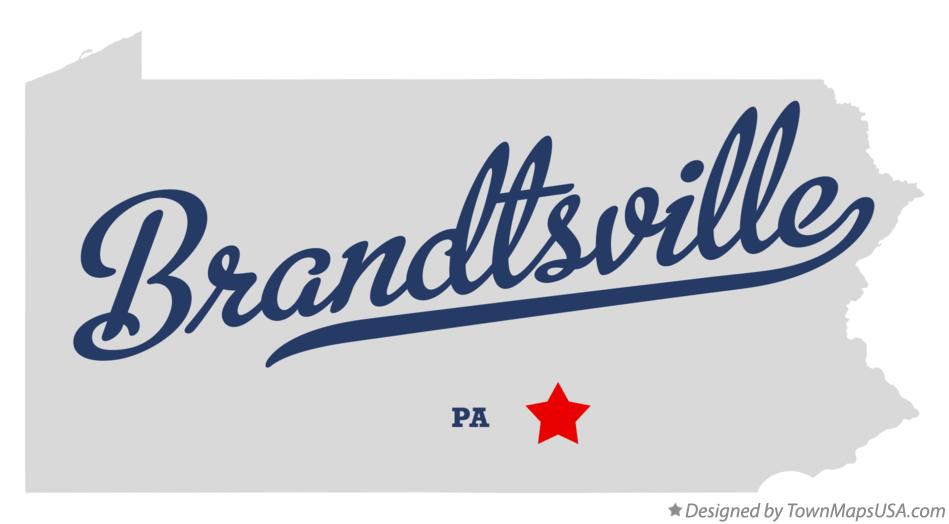 Map of Brandtsville Pennsylvania PA