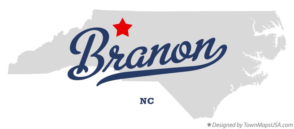 Map of Branon North Carolina NC