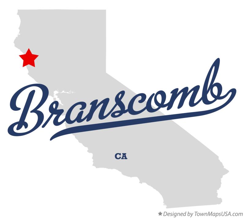 Map of Branscomb California CA