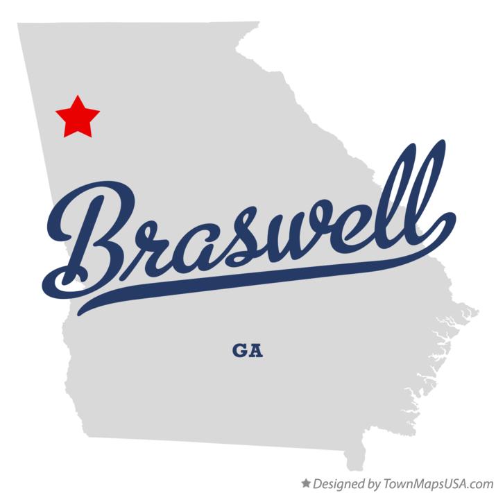 Map of Braswell Georgia GA