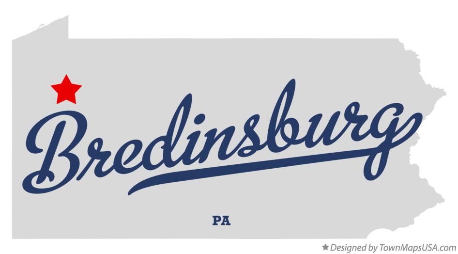 Map of Bredinsburg Pennsylvania PA
