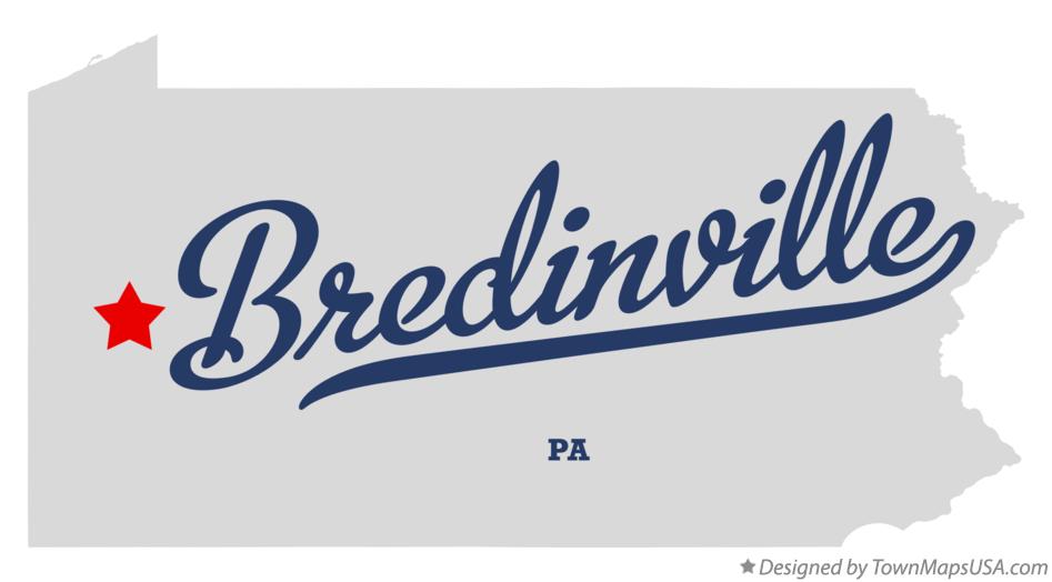 Map of Bredinville Pennsylvania PA