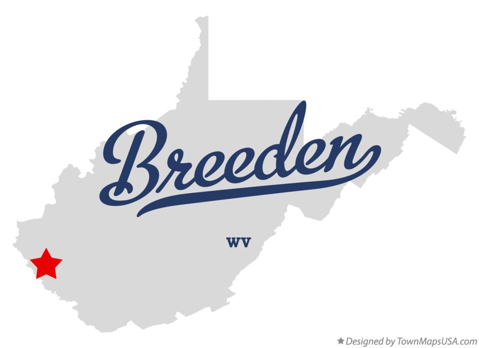 Map of Breeden West Virginia WV