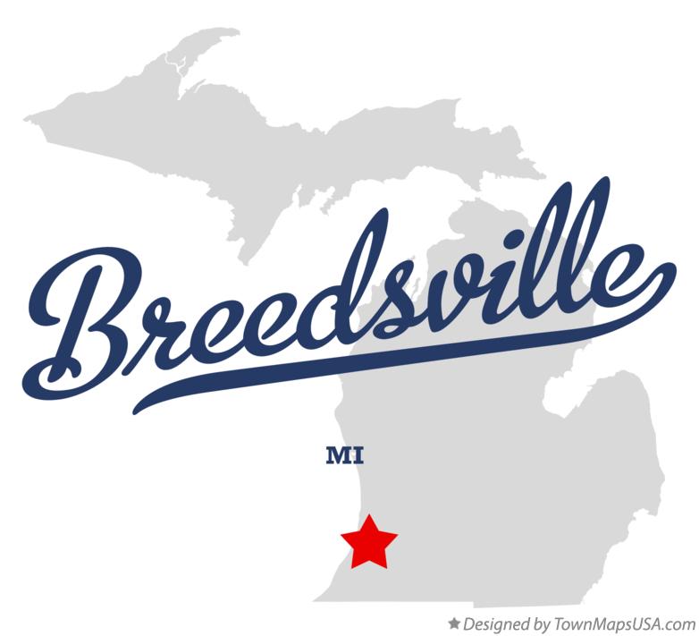 Map of Breedsville Michigan MI