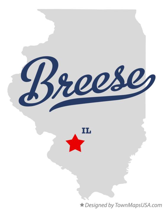 Map of Breese Illinois IL