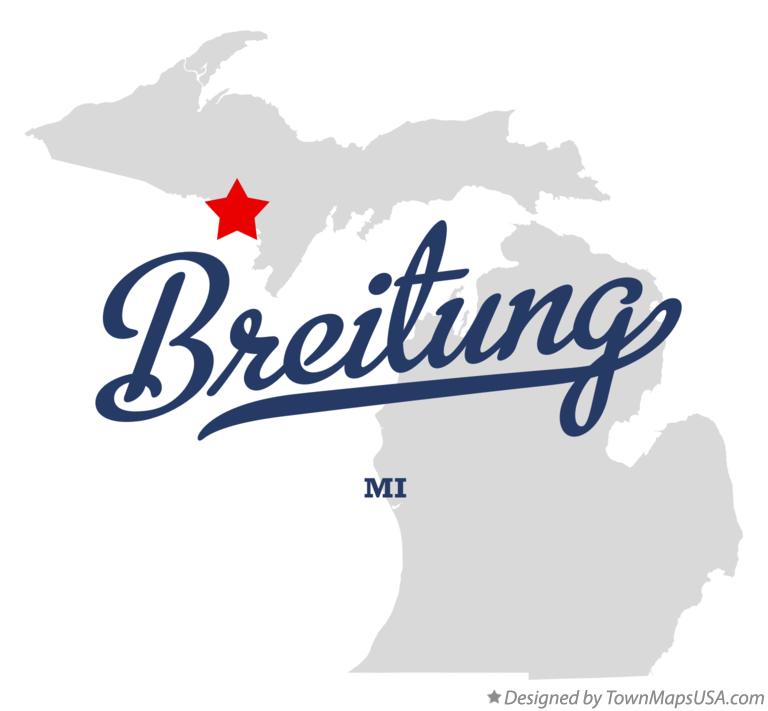 Map of Breitung Michigan MI