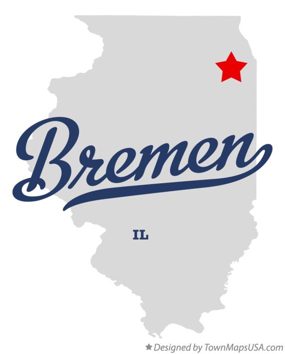 Map of Bremen Illinois IL