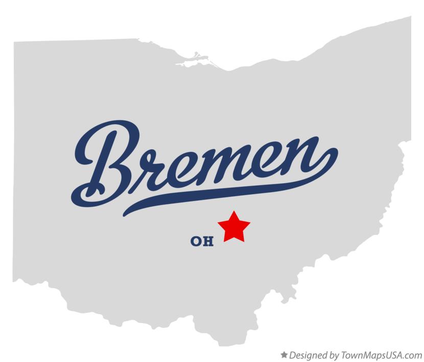 Map of Bremen Ohio OH