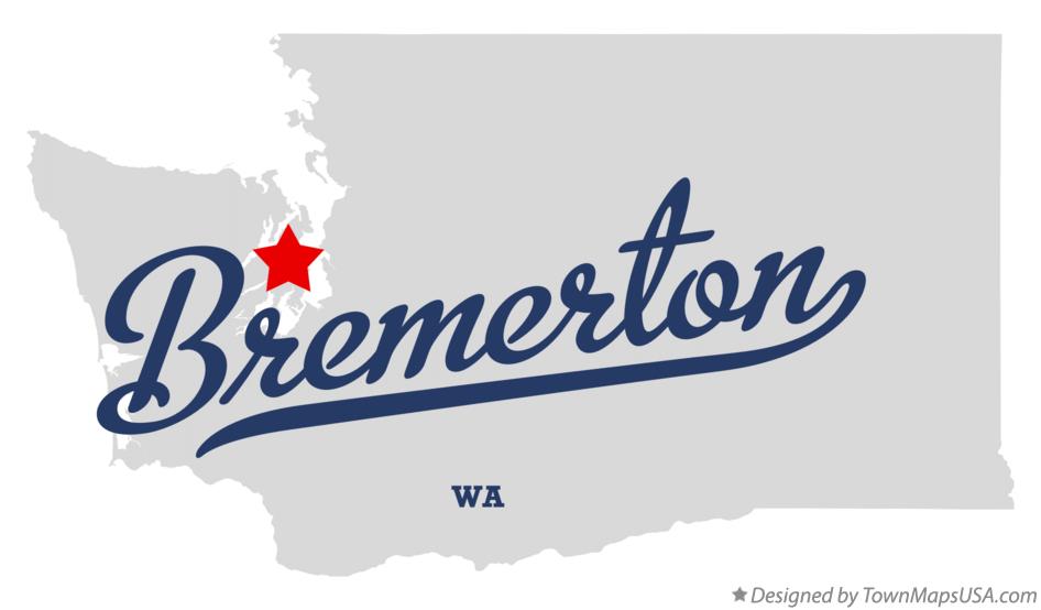 Map of Bremerton Washington WA