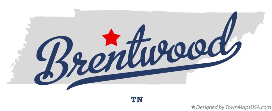 Map of Brentwood Tennessee TN