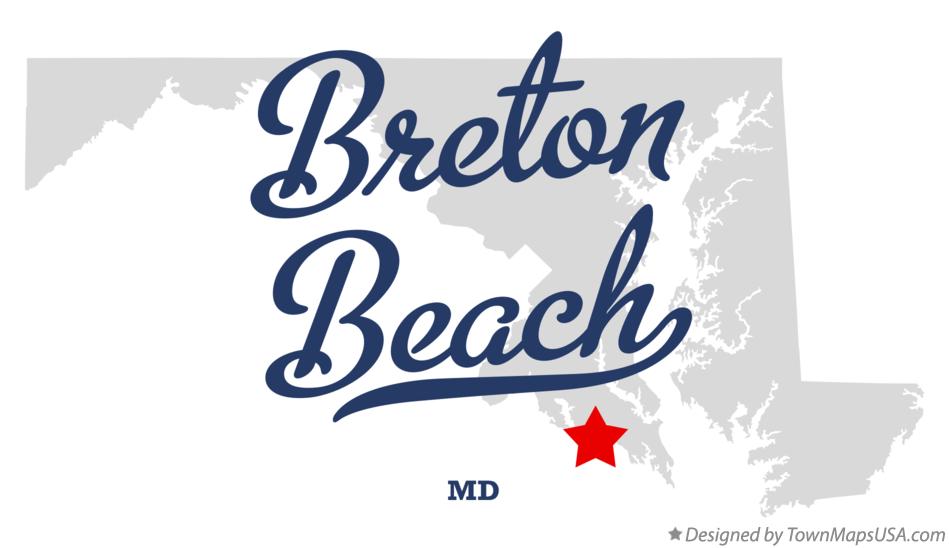 Map of Breton Beach Maryland MD