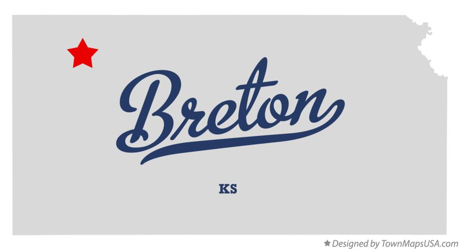 Map of Breton Kansas KS