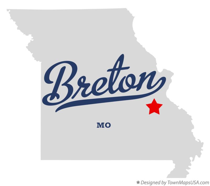 Map of Breton Missouri MO