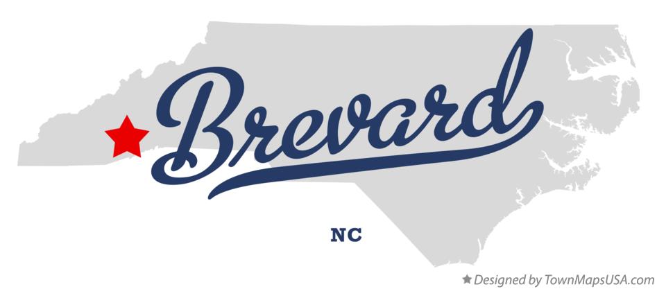 Map of Brevard North Carolina NC