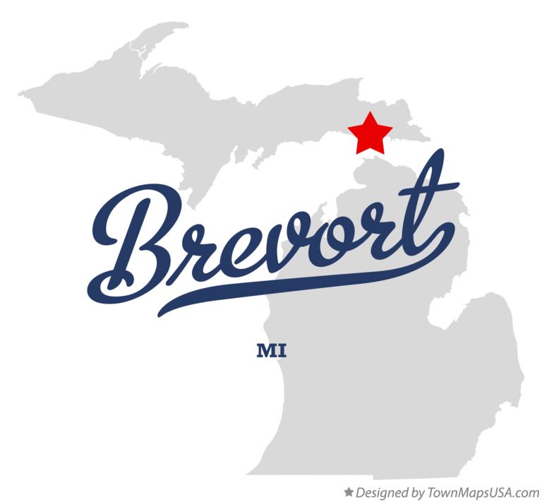 Map of Brevort Michigan MI