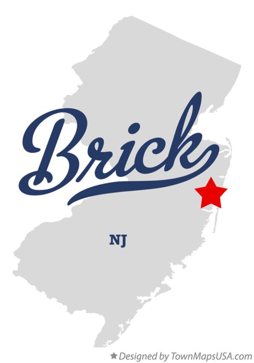 Map of Brick, NJ, New Jersey