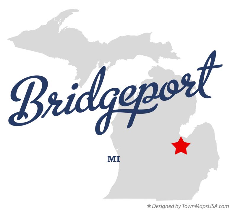 Map of Bridgeport Michigan MI