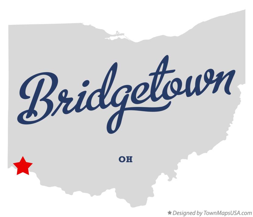 Map of Bridgetown Ohio OH