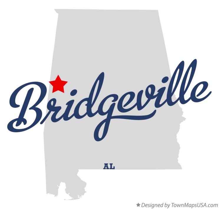 Map of Bridgeville Alabama AL