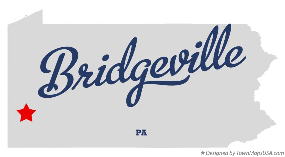 Map of Bridgeville Pennsylvania PA