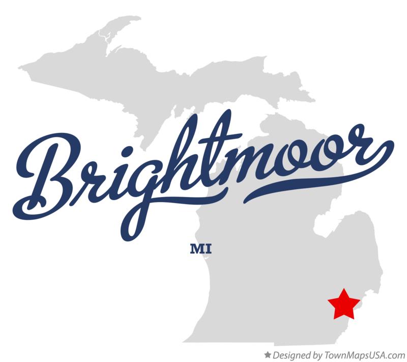 Map of Brightmoor Michigan MI
