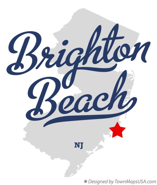 Map of Brighton Beach New Jersey NJ