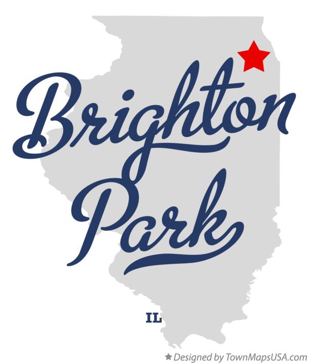 Map of Brighton Park Illinois IL
