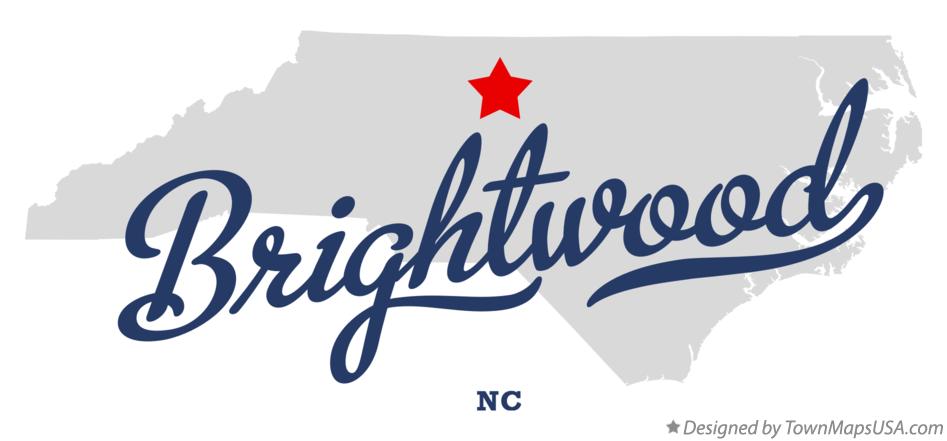 Map of Brightwood North Carolina NC