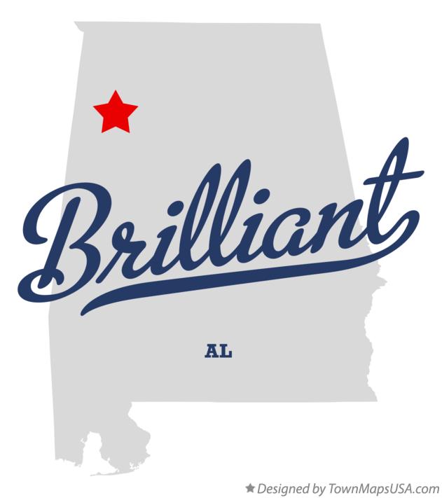 Map of Brilliant Alabama AL