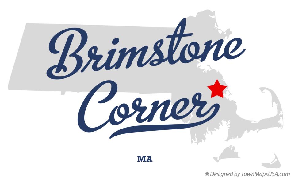 Map of Brimstone Corner Massachusetts MA