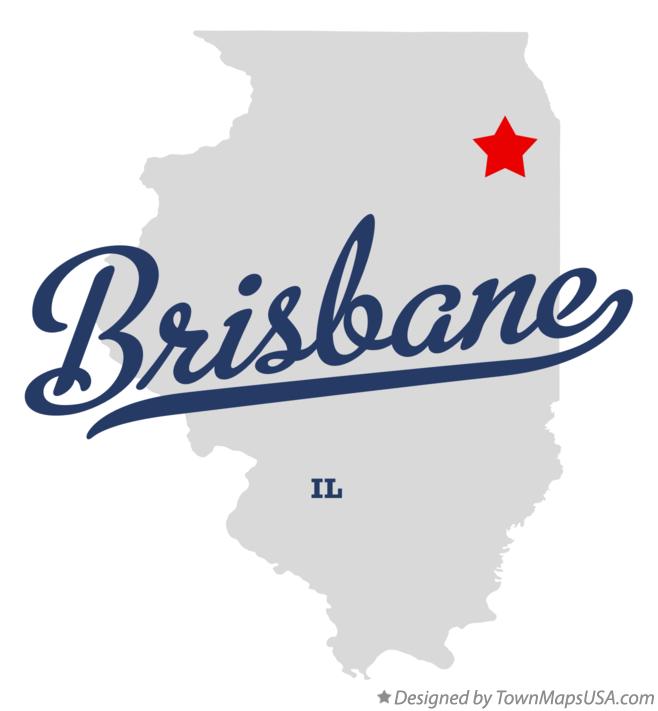 Map of Brisbane Illinois IL