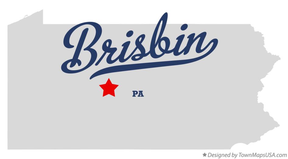 Map of Brisbin Pennsylvania PA