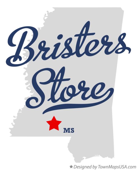 Map of Bristers Store Mississippi MS