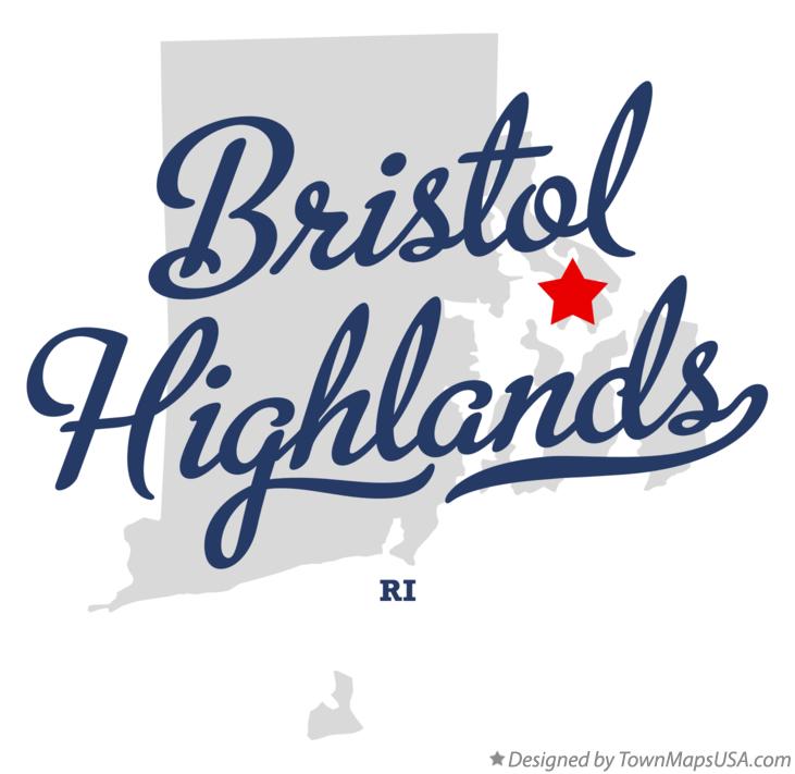 Map of Bristol Highlands Rhode Island RI