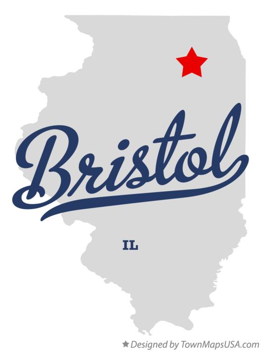 Map of Bristol Illinois IL