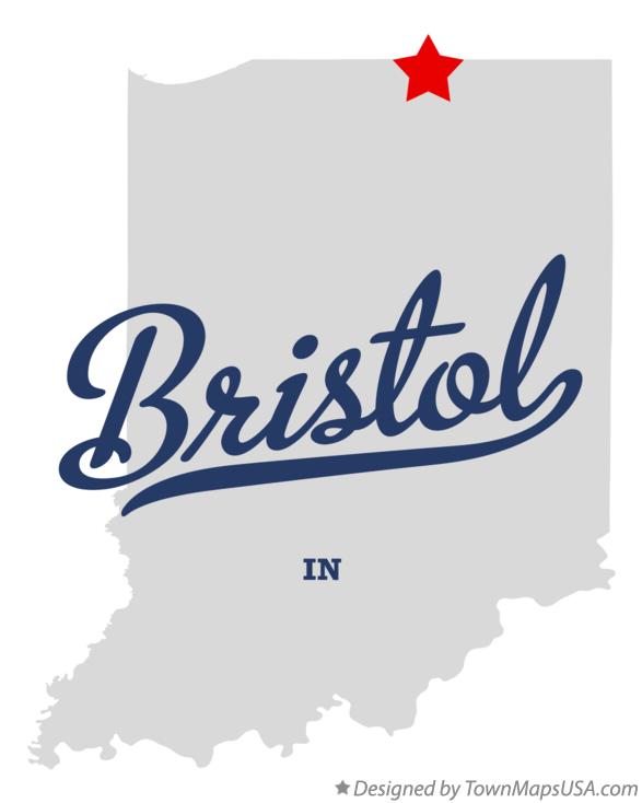 Map of Bristol Indiana IN