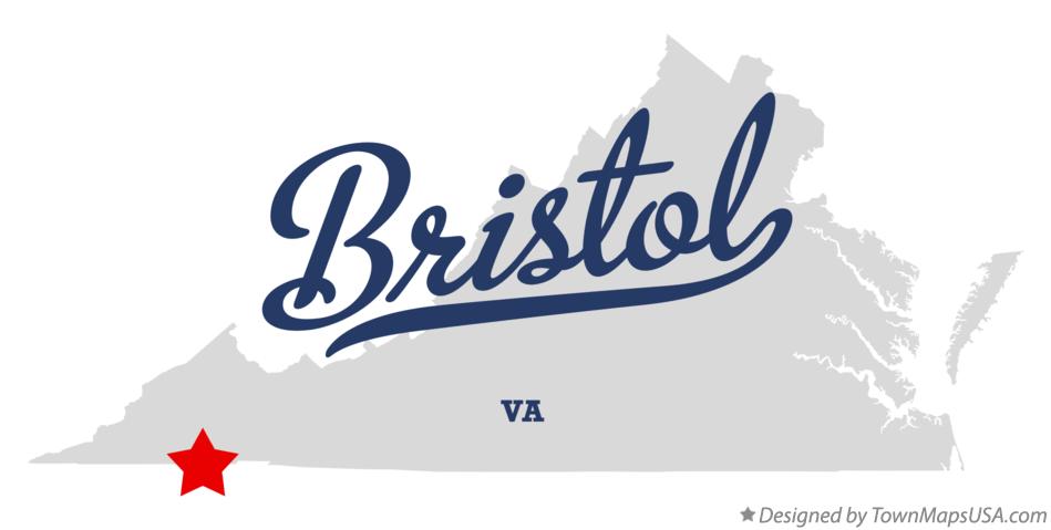 Map of Bristol Virginia VA