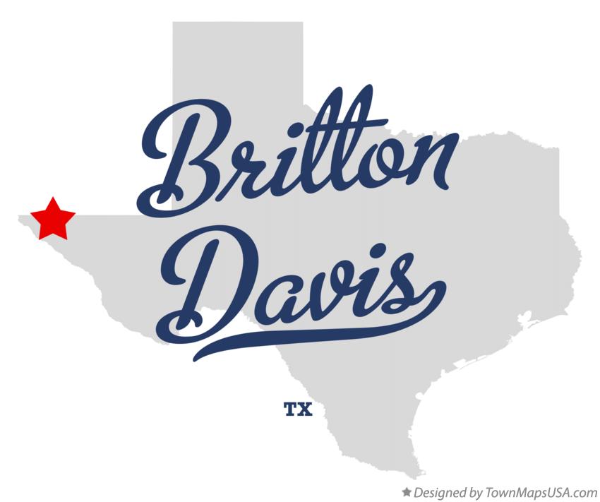 Map of Britton Davis Texas TX